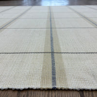 6×8-ft Beige Grid Rug – Handwoven Cotton Flatweave, 284