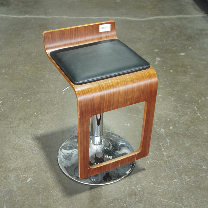 15-inch W Solid Wooden Barstool w/ Stainless Steel Base