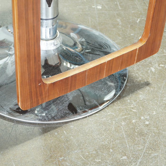 15-inch W Solid Wooden Barstool w/ Stainless Steel Base