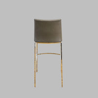 15.75-Inch W Gray Upholstered Chrome Bar Stool with Footrest