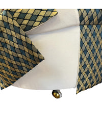 Round Tufted Ottoman- Checkered Design