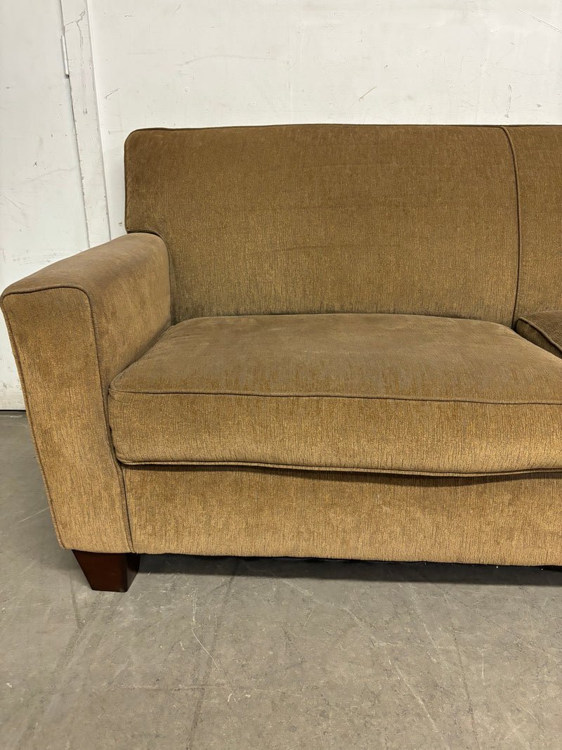 79”W Brown Velvet Sofa