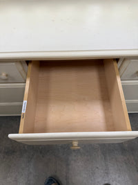 Cream-Coloured 9-Drawer Dresser with Mirror
