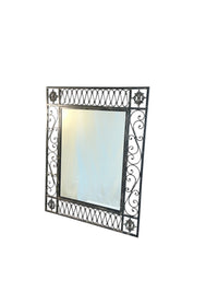 Wrought Iron Wall Mirror With Scroll Detailing