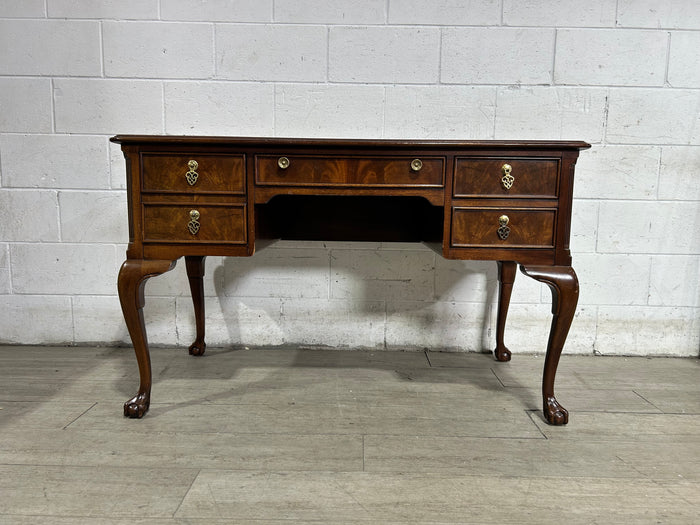 Eleo Desk with Embossed Brown Leather