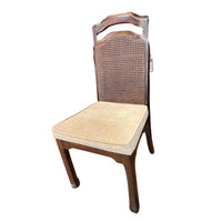 38-Inch H Brown Wooden Dining Chair with Beige Cushion