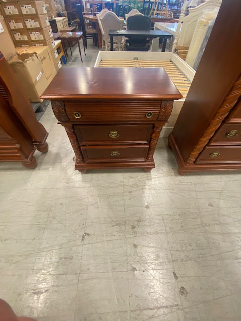 Traditional Three-Drawer Wood Nightstand