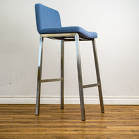 Corey 16-Inch W Blue Upholstered Counter Stool with Footrest