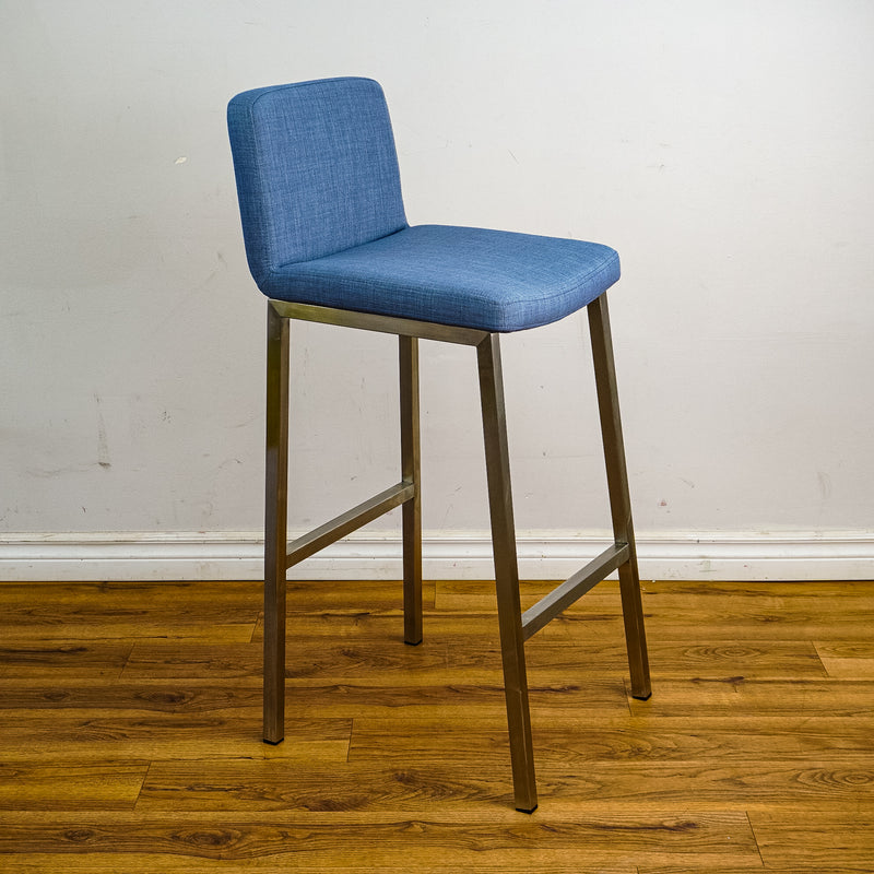 Corey 16-Inch W Blue Upholstered Counter Stool with Footrest