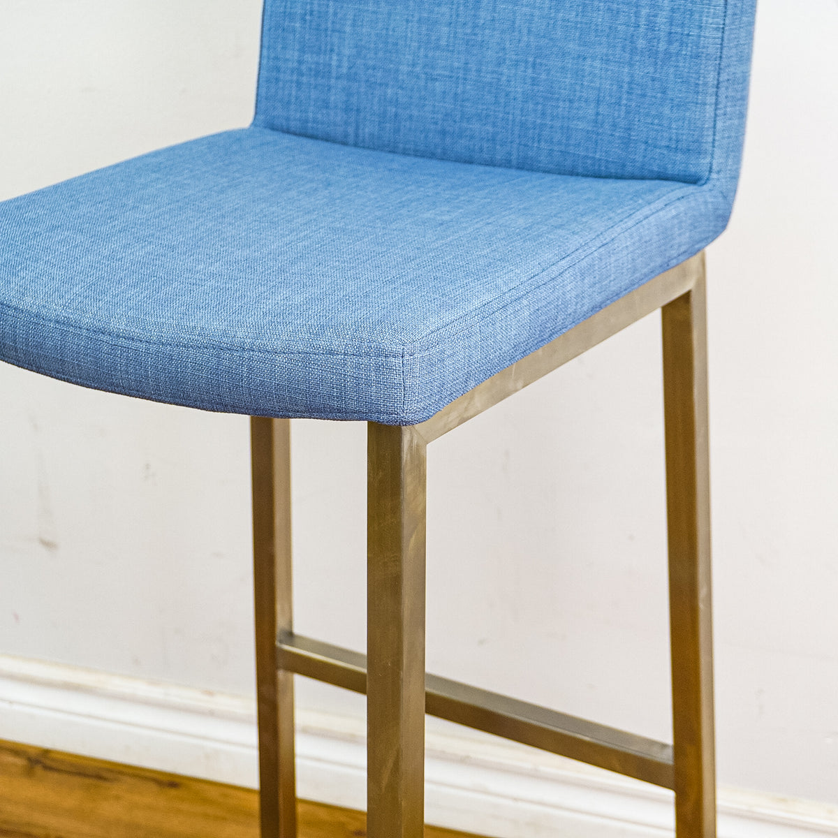 Corey 16-Inch W Blue Upholstered Counter Stool with Footrest