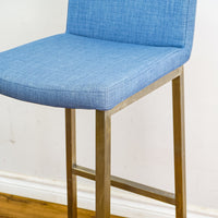 Corey 16-Inch W Blue Upholstered Counter Stool with Footrest