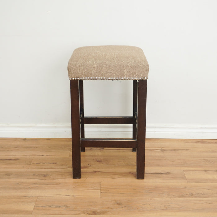 16-inch Fabric Upholstered Counter Stool in Grey