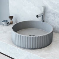 Windsor 16-inch Concreto Stone Round Vessel Bathroom Sink in Gray