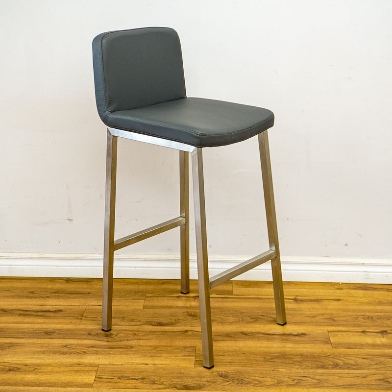 Corey 16.5-Inch W Gray Upholstered Bar Stool with Metal Frame, BS-213