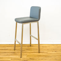 Corey 16.5-Inch W Gray Upholstered Bar Stool with Metal Frame, BS-213