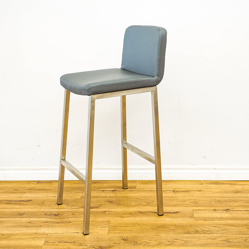 Corey 16.5-Inch W Gray Upholstered Bar Stool with Metal Frame, BS-213