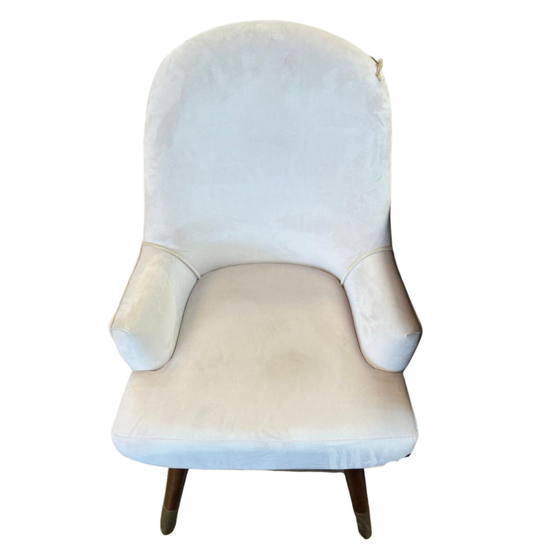 20-Inch D Curved Back Accent Chair in Pale Pink