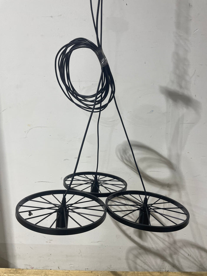 Black Spokes Wheel  Ceiling Light
