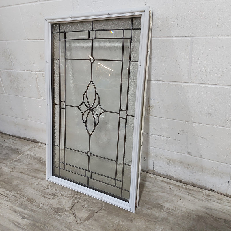 24" x 36" Decorative Privacy Glass Insert With Lead/Brass