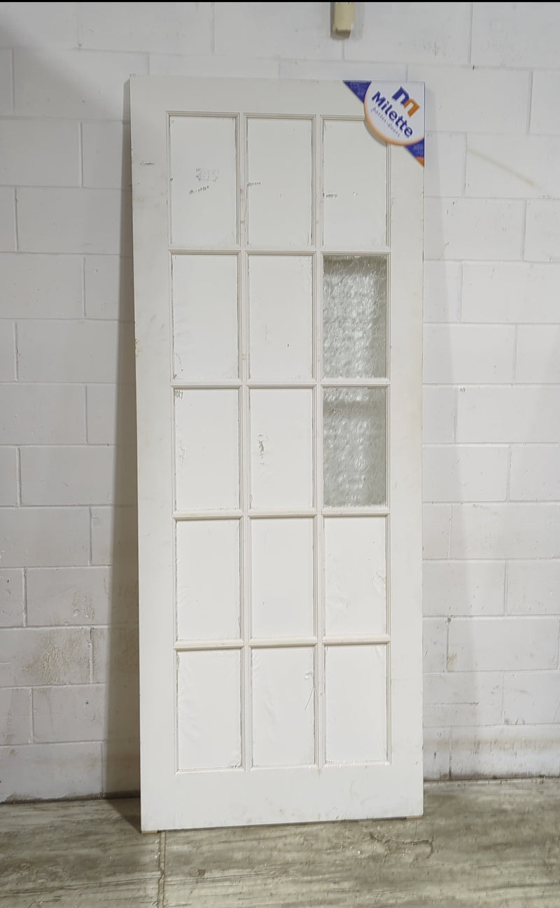 36" x 93.5" Door w/ 3x5 Stained Glass Insert Grid