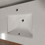 White Double Vanity with Stone Top & Sinks