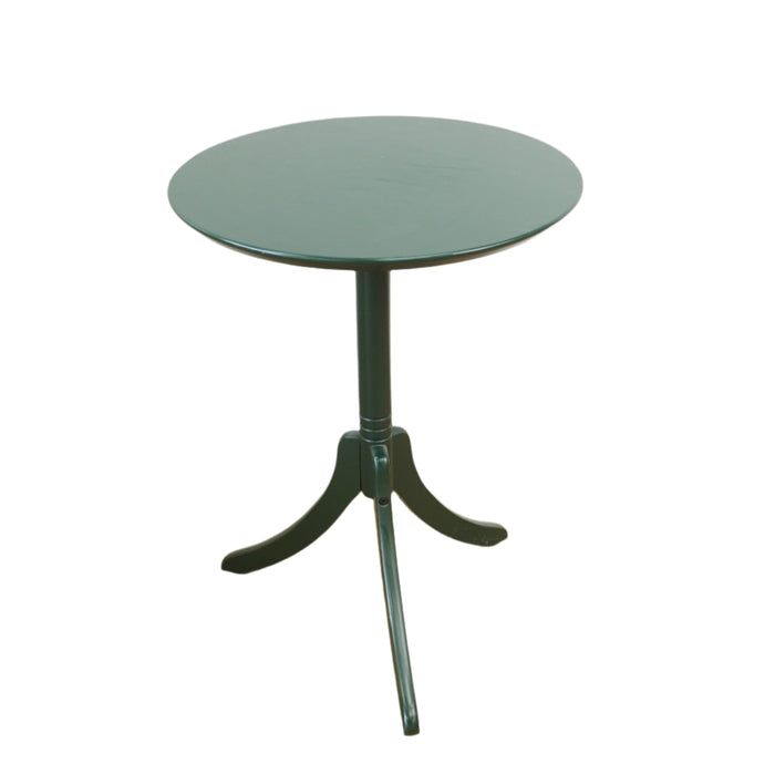 17-inch W Round Wooden Coffee Table in Dark Green