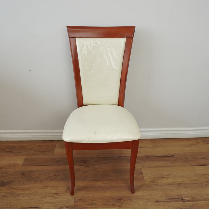 17-inch W Wooden Dining Chair in Walnut & White