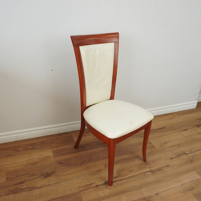 17-inch W Wooden Dining Chair in Walnut & White