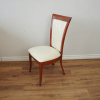 17-inch W Wooden Dining Chair in Walnut & White