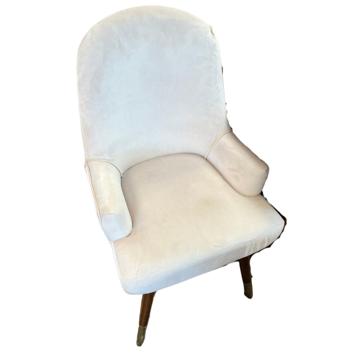 20-Inch D Curved Back Accent Chair in Pale Pink