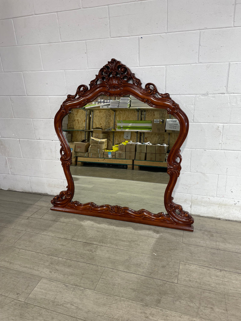 Wall Mirror in Brown, Solid Wood