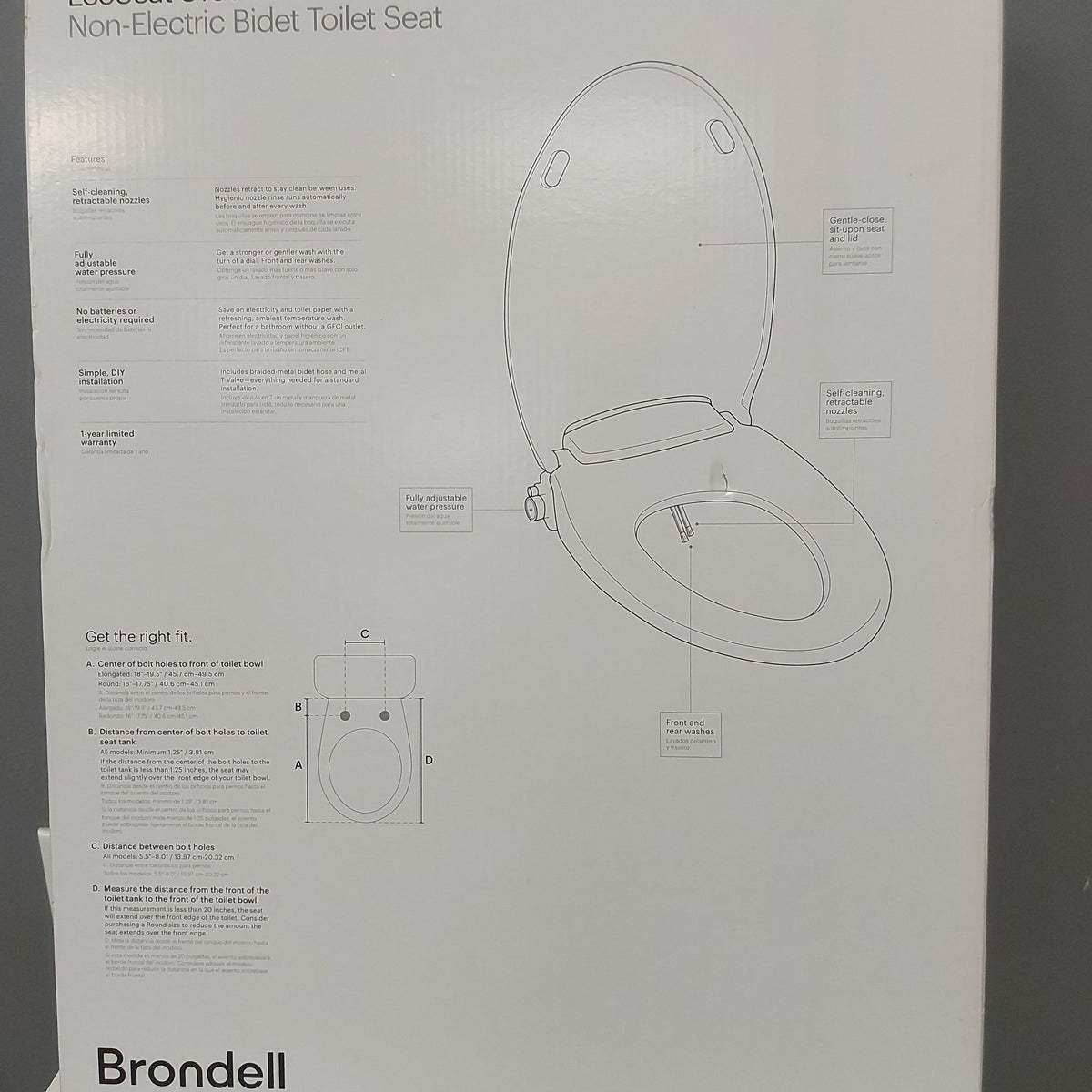 Brondell EcoSeat Non-Electric Bidet Toilet Seat