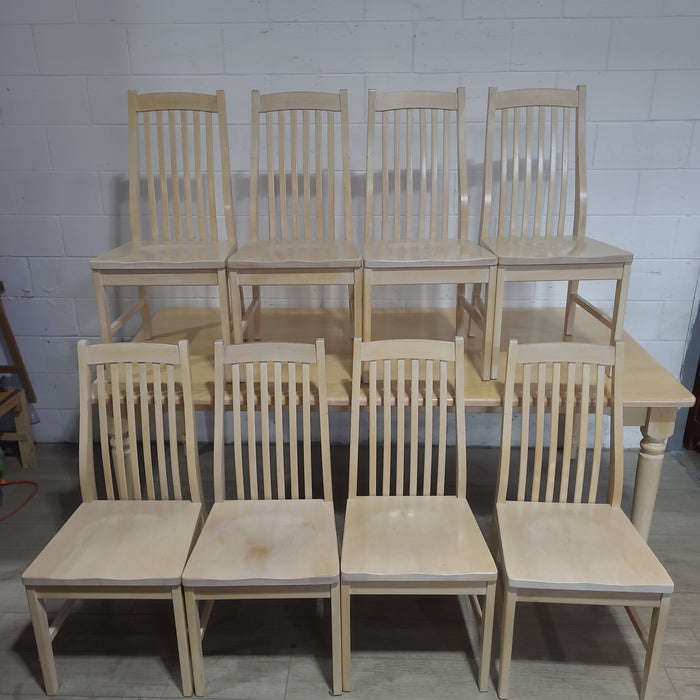 Blonde Dining Set w/ 8 Chairs