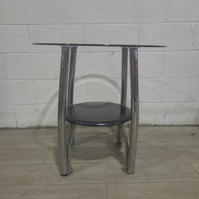 Round Glass End Table