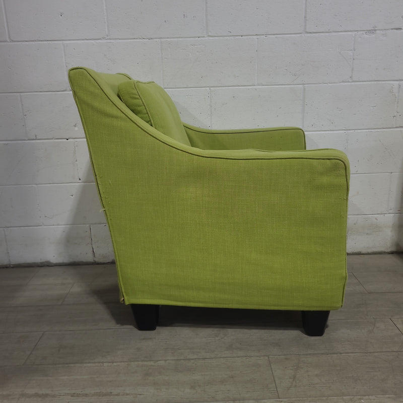 Linen Arm Chair w/ Green Cover