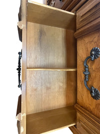Solid Wood Sideboard With Ornate Carved Doors