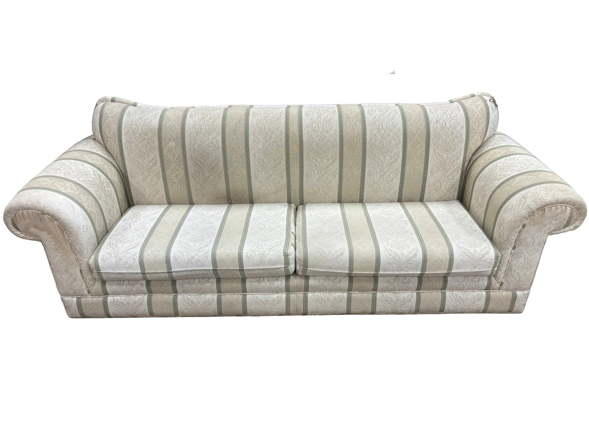 Traditional Beige Striped Sofa