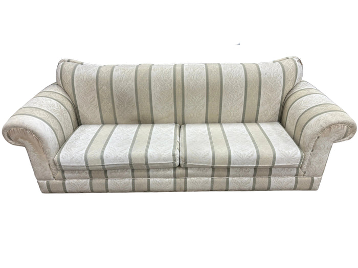 Traditional Beige Striped Sofa