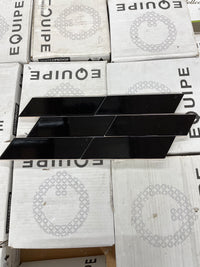 2" x 7.5" Chevron Black Gloss Wall Tile