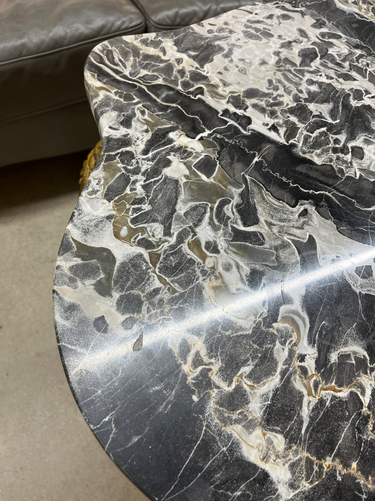51"W Marble Topped Console Table