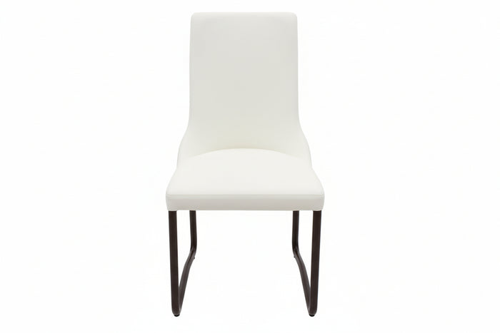 White Leather Dining Chairs With Metal Legs