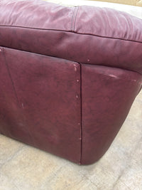 Burgundy Leather 3-Seater Sofa