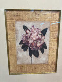 Floral Rhododendron Artwork With Gold Accents