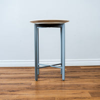 17" White Round 4-Leg Stool