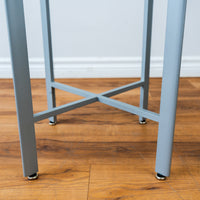 17" White Round 4-Leg Stool