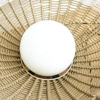 18-Inch Round Weaved Basket Floor Lamp in Beige and White