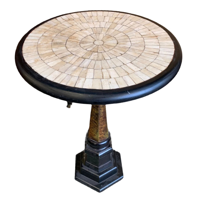 18-inch W Round Mosaic Stone Top Coffee Table