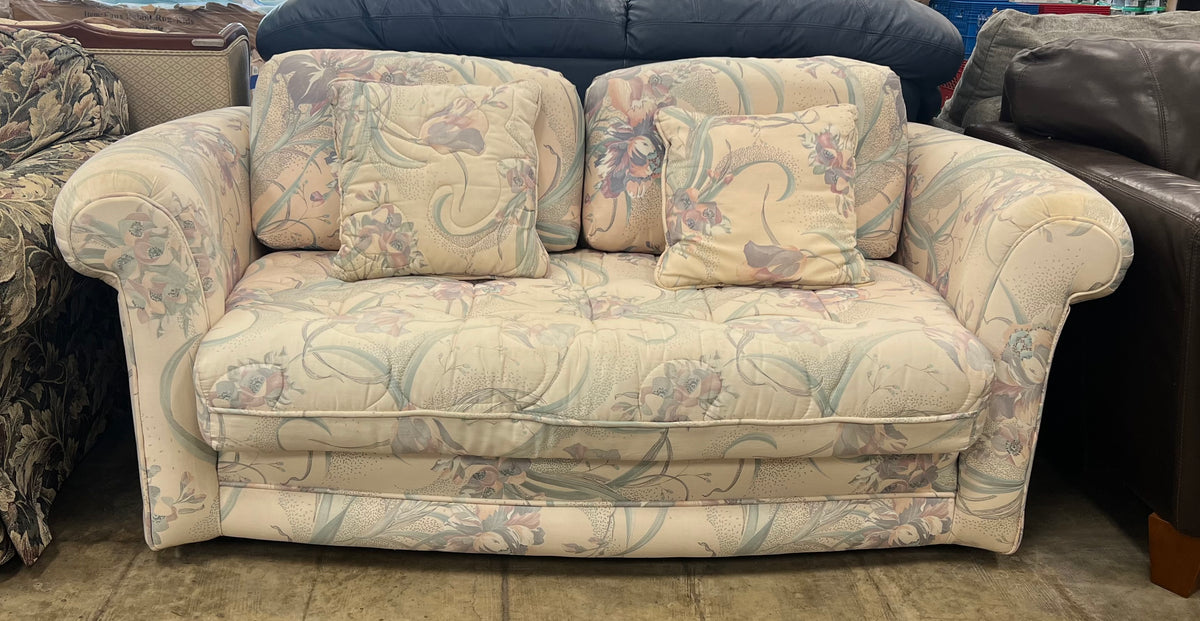 White Floral 2-Seater Sofa