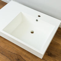 32-inch Porcelain Right Side Drain Countertop Sink in White