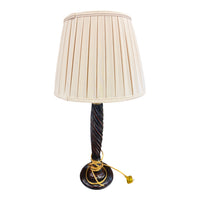 Traditional-Style Twisted Wood Lamp w/ Fabric Shade